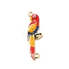 Brass Enamel Bird Connector Charms KK-H529-03G-1