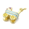 Brass Enamel Charms KK-P338-17G-01-2
