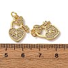 Brass Micro Pave Clear Cubic Zirconia Pendants KK-A270-03F-G-3