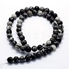 Natural Black Silk Stone/Netstone Beads Strands G-I199-11-6mm-2