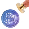 Brass Wax Seal Stamp with Handle AJEW-WH0184-0341-1