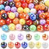 100Pcs UV Plating Opaque Acrylic Beads MACR-CJ0002-48-1