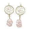 Raw Rough Natural Rose Quartz Coppwer Wire Wrapped Big Pendants G-G314-02G-01-1