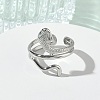 304 Stainless Steel Cuff Open Rings for Women RJEW-L341-01B-P-2