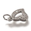 Brass Micro Pave Clear Cubic Zirconia Charms ZIRC-B002-60P-3