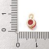 Flat Round Brass Micro Pave Cubic Zirconia Charms KK-Z072-02KCG-05-3