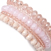 30Pcs 30 Styles Faceted Round Glass Beaded Stretch Bracelet Sets BJEW-JB10423-4