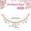 2Pcs Alloy Enamel Lilac Butterfly and Pink Flower Pendant Aluminum Bag Decorative Chains HJEW-BBC0001-38-2