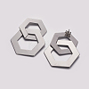 304 Stainless Steel Dangle Stud Earrings X-EJEW-L213-04P-2