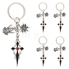 5Pcs Alloy Rhinestone Keychains KEYC-YW00288-01-1