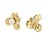 304 Stainless Steel with Plastic Imitation Pearl Stud Earrings for Women EJEW-G396-01G-2