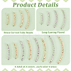 80Pcs 8 Style Rack Plating Brass Curved Tube Beads KK-BC0009-13-4