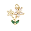Brass Micro Pave Colorful Cubic Zirconia Pendants KK-E798-02G-G-1
