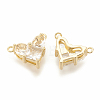 Brass Cubic Zirconia Charms KK-S340-12G-07-2