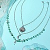 Natural Green Aventurine Chip Beads Necklaces for Women NJEW-JN04804-2