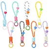 8Pcs 8 Styles Colorful Heart-Shaped Polyester Knot Pendant Decorations ST-CJ0028-14-1