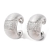 Rack Plating Brass Micro Pave Clear Cubic Zirconia Cuff Earrings for Women EJEW-G394-03P-1