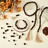 480Pcs 4 Styles Retro Wooden Beads WOOD-PH0003-63-4