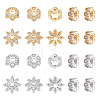 24Pcs 6 Styles Brass Clear Cubic Zirconia Spacer Beads KK-CA0003-63-1