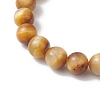 Natural Tiger Eye Round Beads Stretch Bracelets BJEW-JB13370-02-4