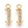 Brass Micro Pave Cubic Zirconia Charms KK-N261-104A-G-1
