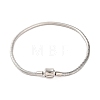 Tarnish Resistant 304 Stainless Steel Round Snake Chain Bracelets with Clasps BJEW-F472-01P-02-1