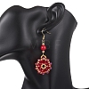 Flower Glass Seed Beads Dangle Earrings EJEW-MZ00697-5