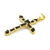 Cross Rack Plating Brass Cubic Zirconia Pendants KK-Z053-13G-02-2