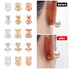 15 Pairs 15 Style Brass Friction Ear Nuts KK-AR0002-92-6