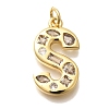 Brass Micro Pave Clear Cubic Zirconia Pendants KK-G521-01G-S-1