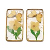 Brass & Transparent Epoxy Resin & Dried Flower Pendants RESI-G133-01G-04-1