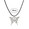 Glow in the Dark Luminous Stainless Steel Butterfly Pendant Necklaces PW-WG86035-01-5