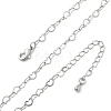 Brass Heart Link Chain Necklaces NJEW-A042-10P-4