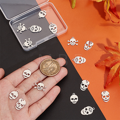 16Pcs 4 Styles 201 & 304 Stainless Steel Charms STAS-UN0060-22-1