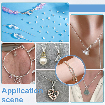 925 Sterling Silver Spring Gate Rings & Tube Bails & Lobster Claw Clasp & Open Jump Rings & Spacer Beads & Crimp Bead Cover FIND-PH0028-32-1