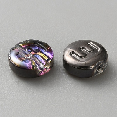 Transparent Electroplated UV Plating Glass Beads GLAA-TAC0024-12D-E-1