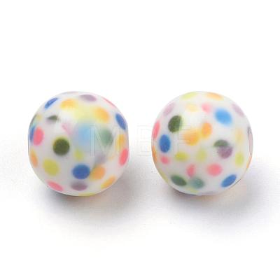 Opaque Printed Acrylic Beads MACR-S271-10mm-27-1