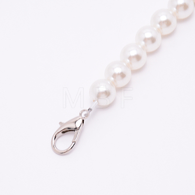 White Acrylic Round Beads Bag Handles FIND-TAC0006-24G-01-1