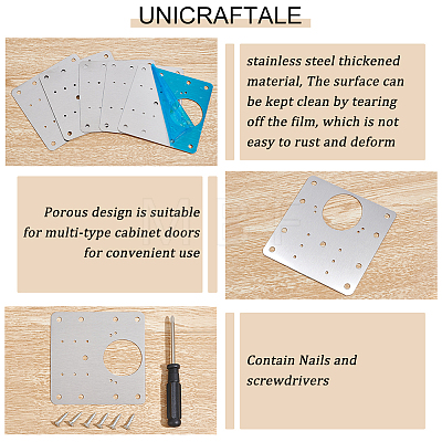 Unicraftale 10 Sets 430 Stainless Steel Mounting Plate AJEW-UN0001-33-1