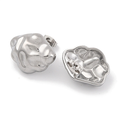 Non-Tarnish Ion Plating(IP) 304 Stainless Steel Stud Earrings EJEW-H013-33P-1