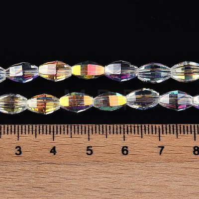 Electroplate Glass Beads Strands GLAA-Q101-03A-AB06-1
