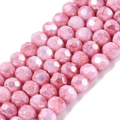 Anti-Tarnish Electroplate Glass Beads Strands LS-EGLA-ZX010-4mm-03-1