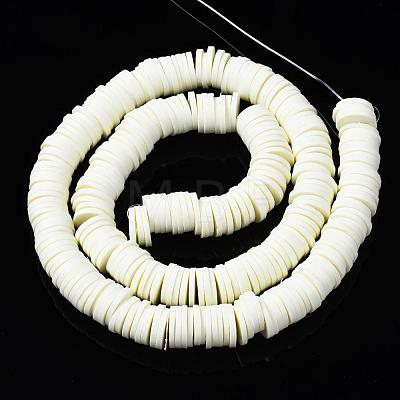 Flat Round Handmade Polymer Clay Beads CLAY-R067-10mm-21-1