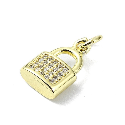 Brass Micro Pave Claer Cubic Zirconia Charms KK-H475-50G-08-1