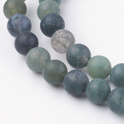 Natural Moss Agate Bead Strands G-G735-62F-6mm-1