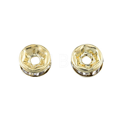 Brass Pave Clear Cubic Zirconia Beads KK-N259-39B-01-1