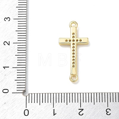 Easter Religion Brass Micro Pave Cubic Zirconia Connector Charms KK-T085-18H-G-1