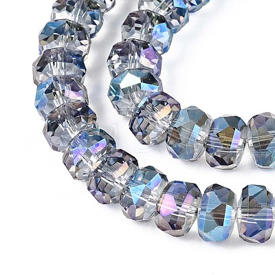 Electroplate Transparent Glass Beads Strands EGLA-N022-04A-D06-1