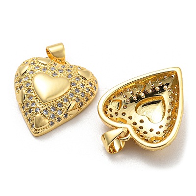 Brass Cubic Zirconia Pendants KK-Z027-11G-1