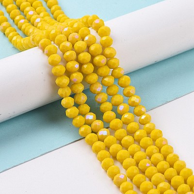 Electroplate Opaque Solid Color Glass Beads Strands EGLA-A044-P3mm-L04-1